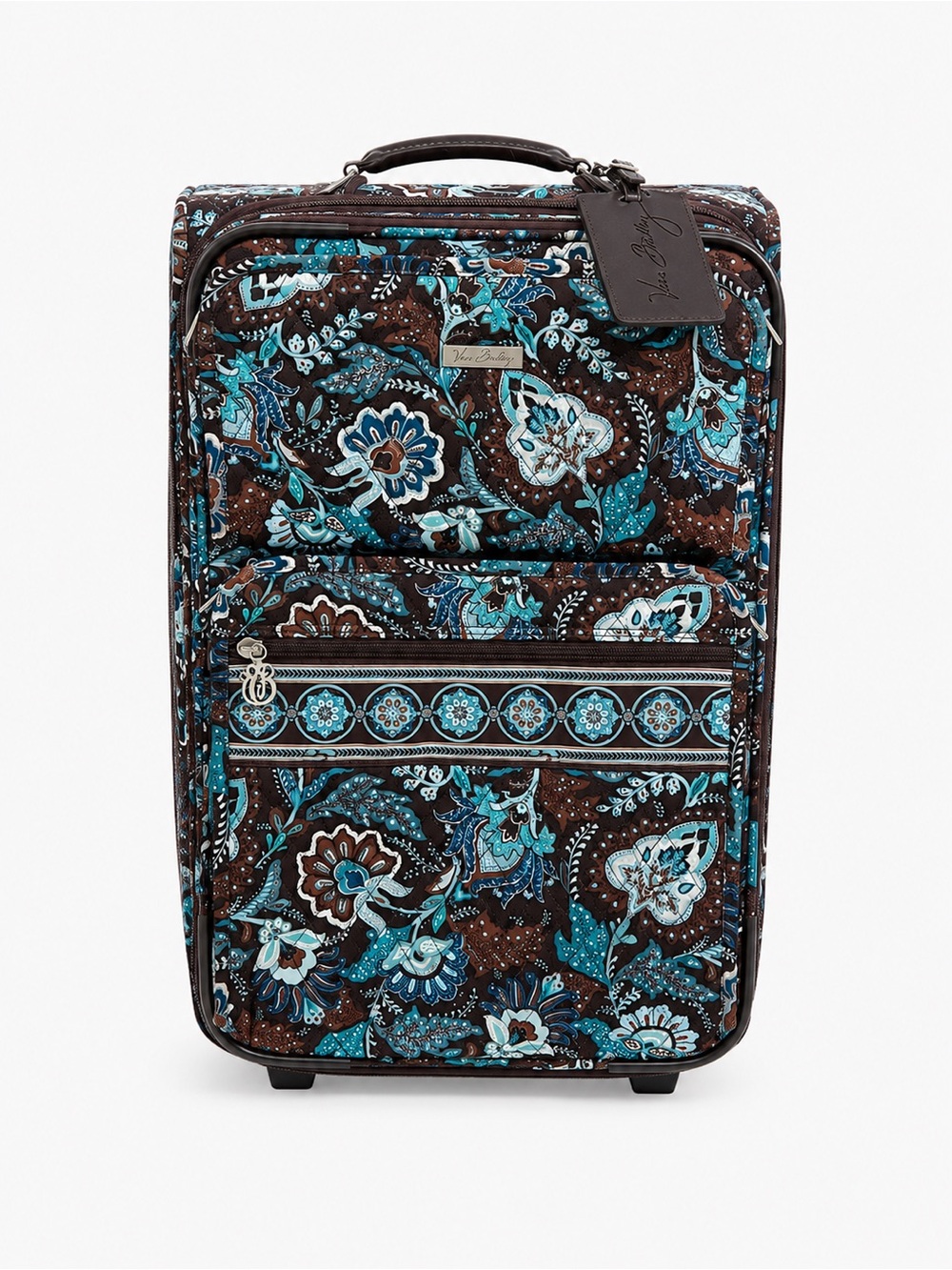 Vera Bradley Brown and Blue Paisley Upright Spinner Carry-On